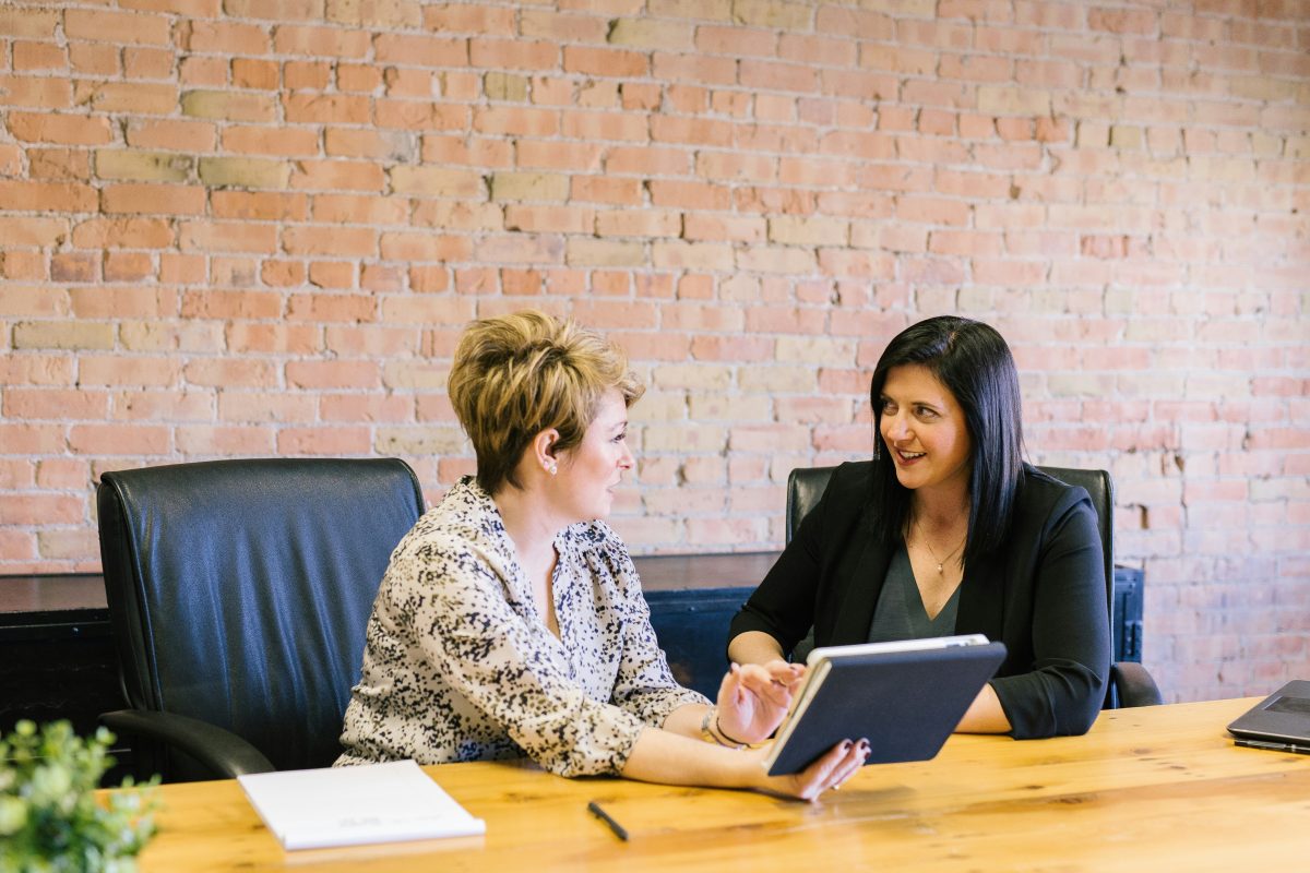 Two women having a discussion